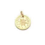 Ship wheel bronze pendant o..
