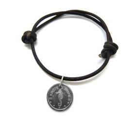 Sea horse - sterling silver 925 pendant on leather cord OR satin ribbon wristband