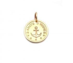 Anchor bronze pendant on meaningful, colorful satin wristband