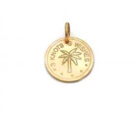  Palm bronze pendant on meaningful, colorful satin wristband