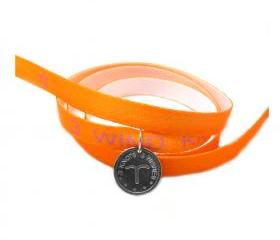 Aries zodiac sign orange wristband- sterling silver 925 pendant on satin ribbon