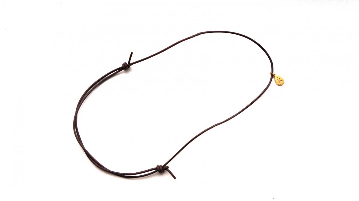 GOD - wisdom, joy, grace, beauty and truth - sign necklace- handmade gold plated silver 925 pendant on leather cord
