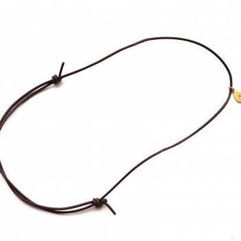 GOD - wisdom, joy, grace, beauty and truth - sign necklace- handmade gold plated silver 925 pendant on leather cord