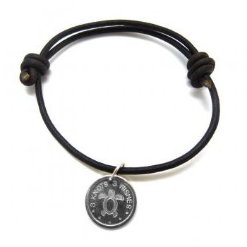 Turtle - sterling silver 925 pendant on leather cord OR satin ribbon wristband