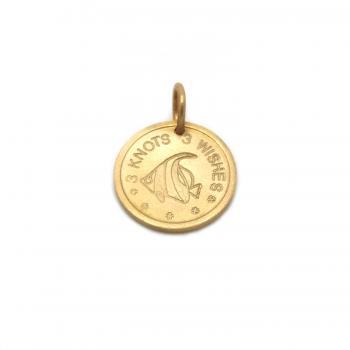 Fish bronze pendant on meaningful, colorful satin wristband