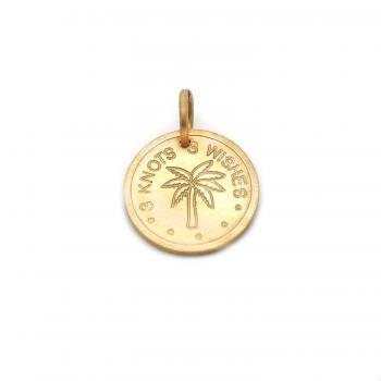  Palm bronze pendant on meaningful, colorful satin wristband